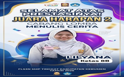 JUARA HARAPAN 2 CABANG LOMBA MENULIS CERITA FLS3N TINGKAT KABUPATEN KEBUMEN TAHUN 2026